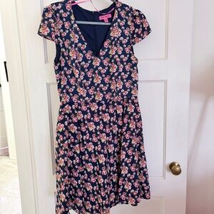 Betsey Johnson Floral Mini Dress - Navy and Pink